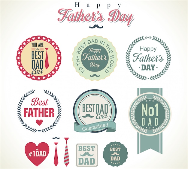 Vector vintage happy fathers day badges