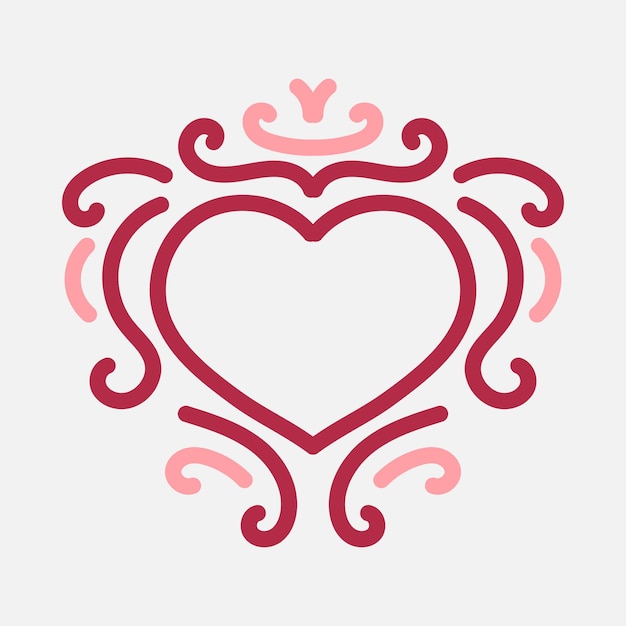 Vector vintage heart frame for valentines day