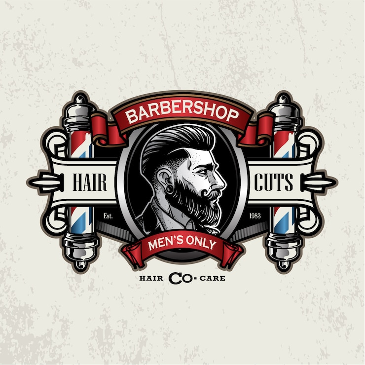 Vintage herenkapper-logo