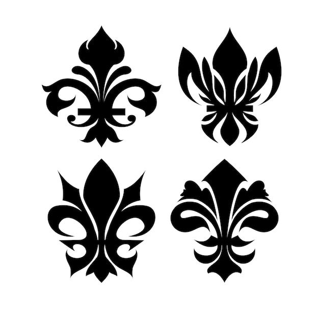 Vector vintage hindi crowned floral motifs