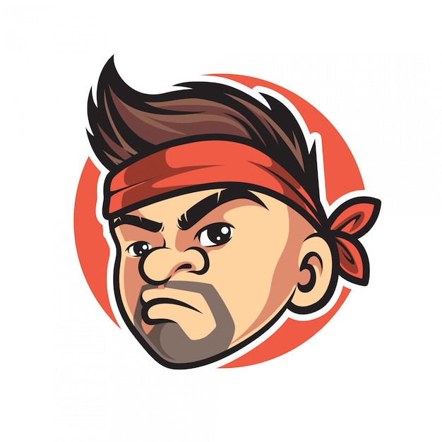 Vintage Hipster Man Mascot Logo