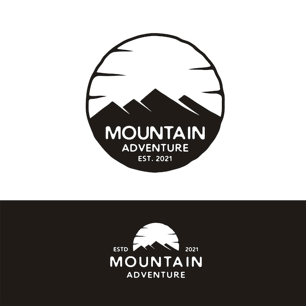 Vintage hipster mountain adventure outdoor logo-ontwerp