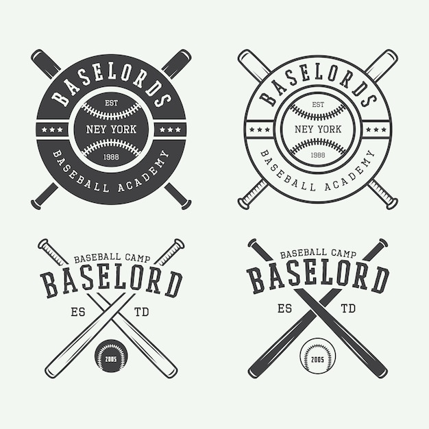 Vintage honkbal logo's, emblemen, insignes en ontwerpelementen. vector illustratie