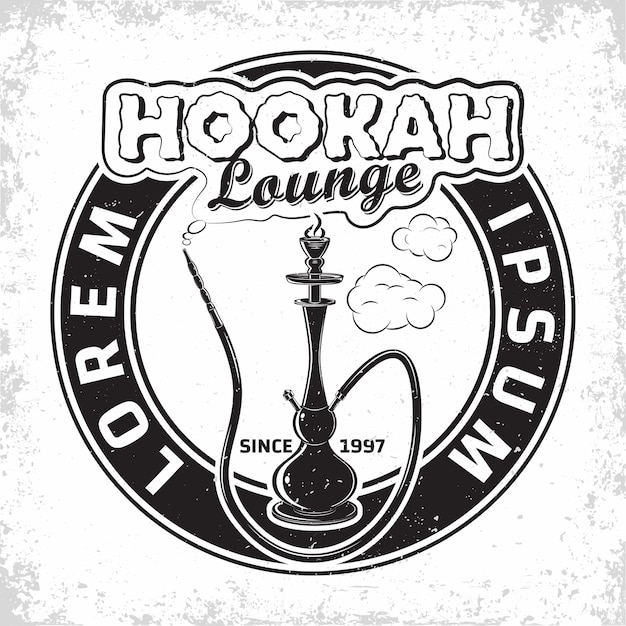 Vintage Hookah lounge logo design