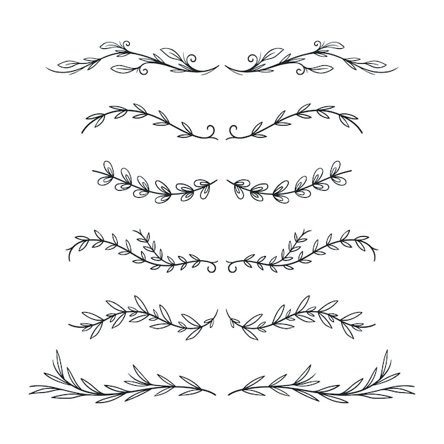 Vector vintage horizontal ornament frame elements. decorative floral collection