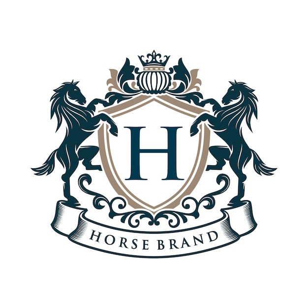 Vector vintage horse brand illustration logo