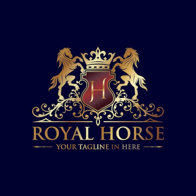 Vector vintage horse brand illustration logo