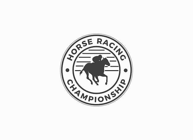 Il logo vintage delle corse di cavalli disegna l'ispirazione