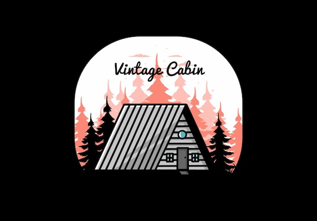 Vector vintage houten hut illustratie ontwerp