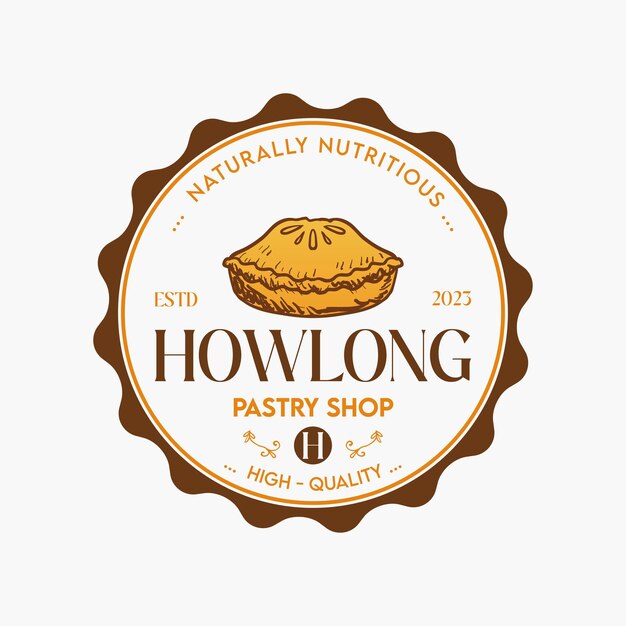 vintage Howlong Pastry winkel logo-ontwerp