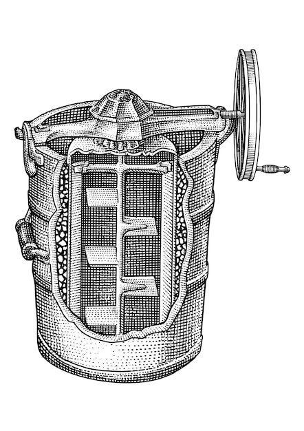 Vintage ice cream maker illustration