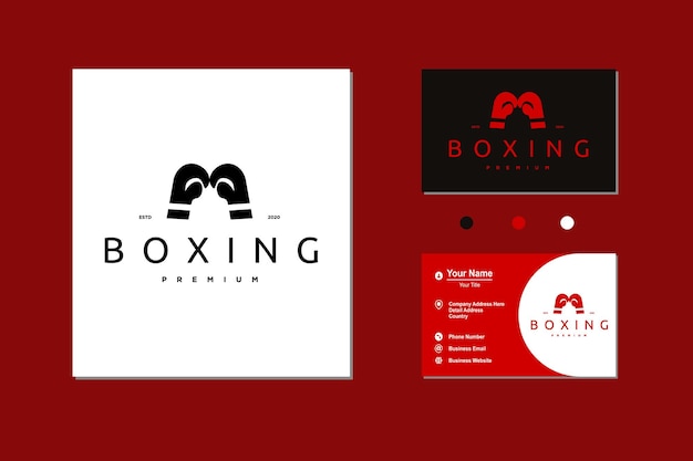 Vintage Icon Logo for Boxing on White Background Vector Design Inspiration