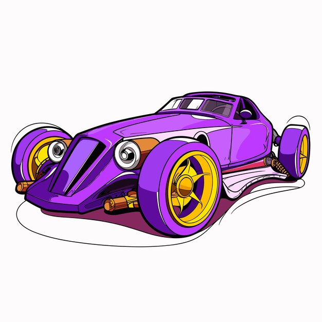 Vector vintage illustration sticker car restoration and car club design elements