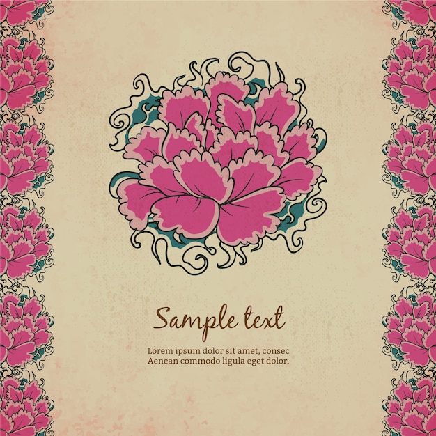 Vector vintage illustration with flowers