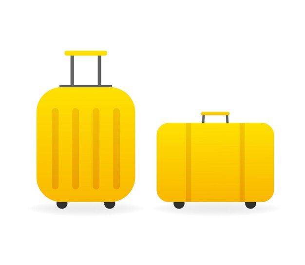 Vintage illustration with yellow suitcase