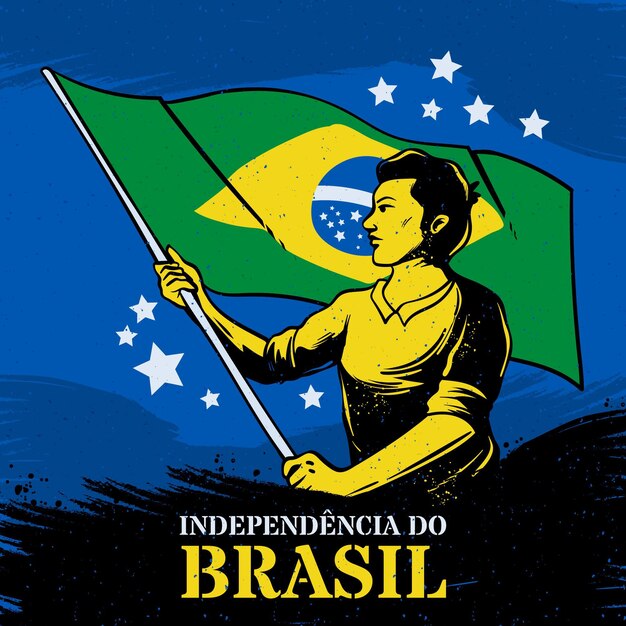 Vintage independence day of brazil concept