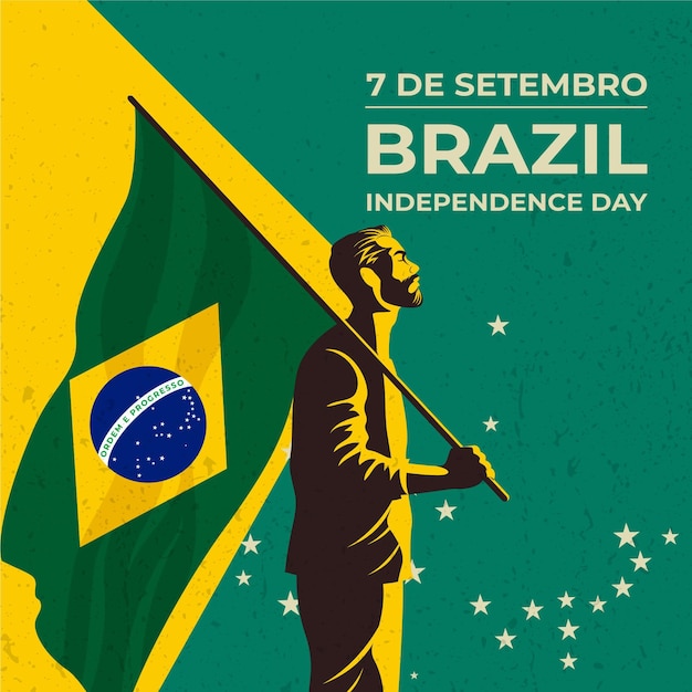 Vector vintage independence day of brazil