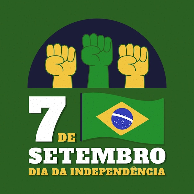 Винтажный день независимости концепции бразилии