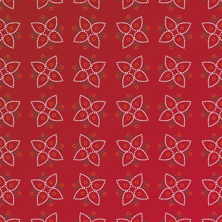Vector vintage indian red bandhani saree abstract pattern