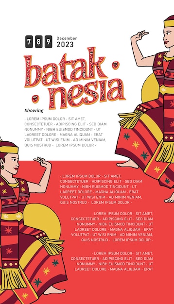 Vector vintage indonesia bataknese design layout idea for social media or event poster