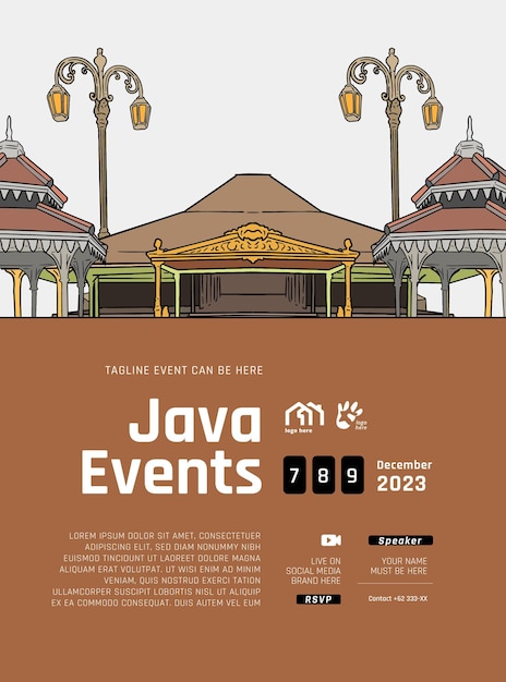 Vintage Indonesia Surakarta design layout idea for social media or event poster