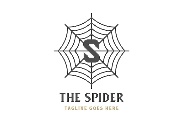 Vector vintage initial letter s for spider net logo design vector