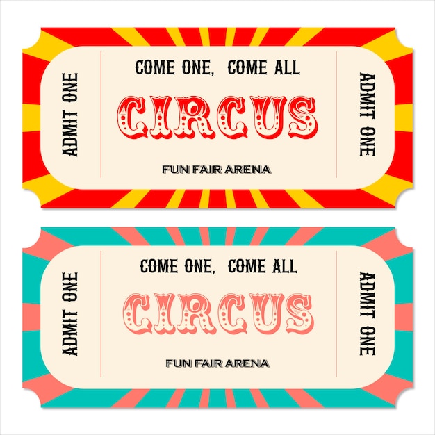 Vector vintage kaartjes voor het circus