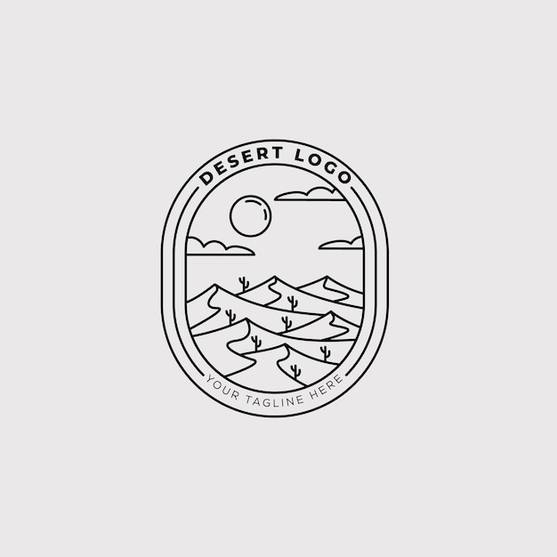 Vintage kameel op woestijn of sahara badge logo vector illustratie ontwerp