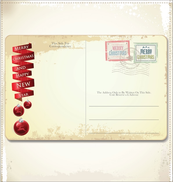 Vector vintage kerst postkaart