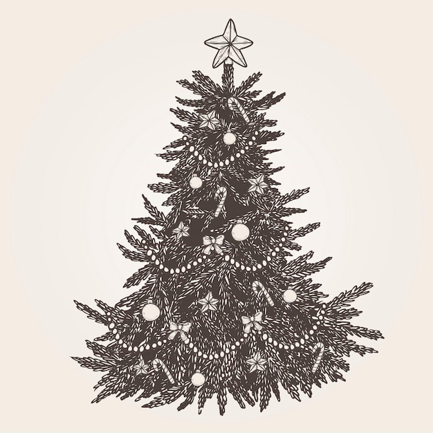 Vector vintage kerstboom