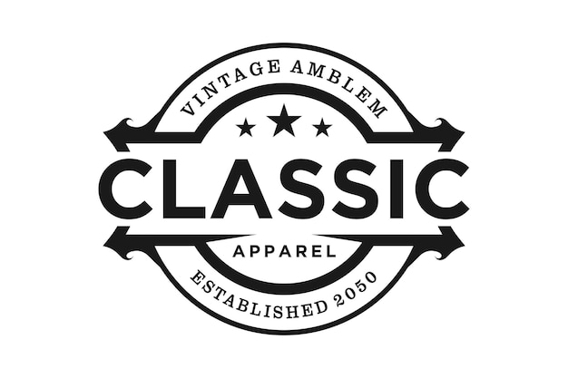 Vintage Klassieke Retro Badge Modemerk Label logo ontwerp inspiratie