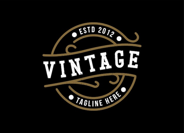 Vintage kleding logo ontwerp