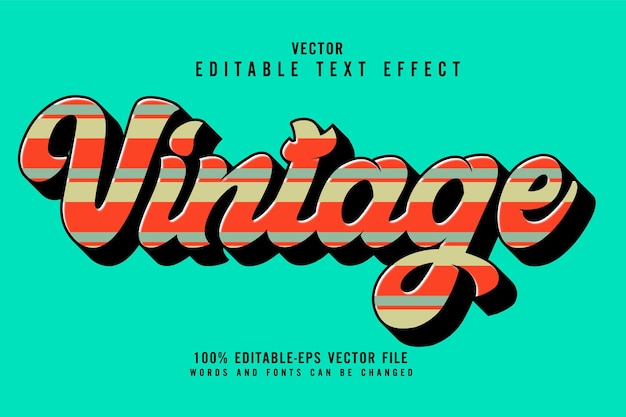 Vector vintage kleur bewerkbaar teksteffect