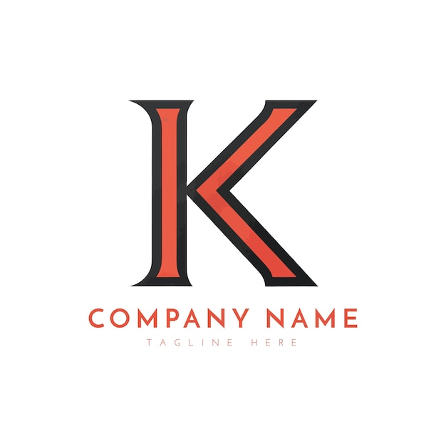 Vintage kleurrijke K-letter logo ontwerp