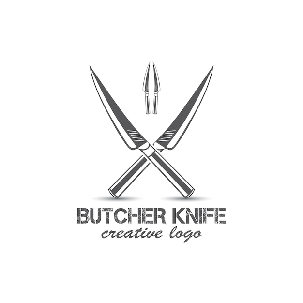 Vintage knife logo butcher logo vector