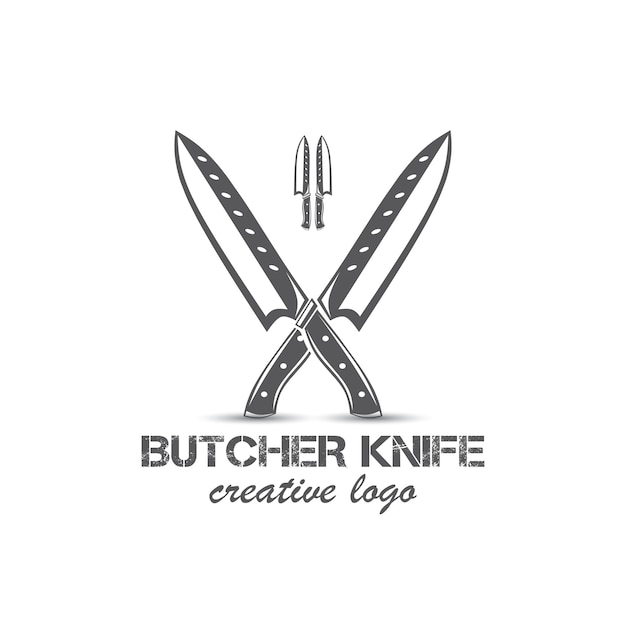 vintage knife logo butcher logo vector