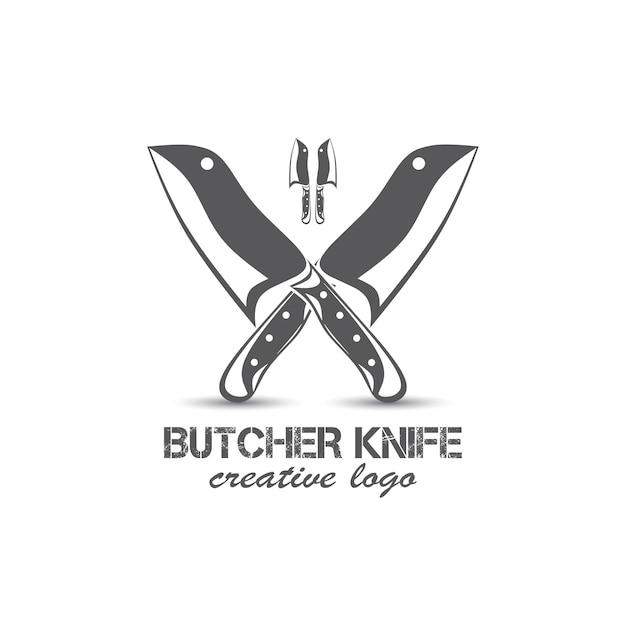 Vintage knife logo butcher logo vector