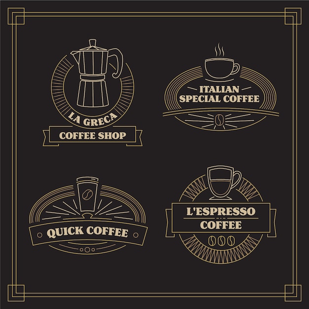 Vintage koffie logo collectie