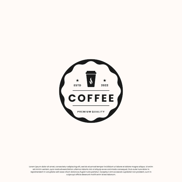 Vintage koffie logo ontwerp. retro coffeeshop-logo.