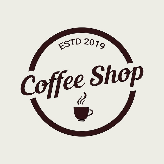 Vintage koffie logo ontwerpsjabloon