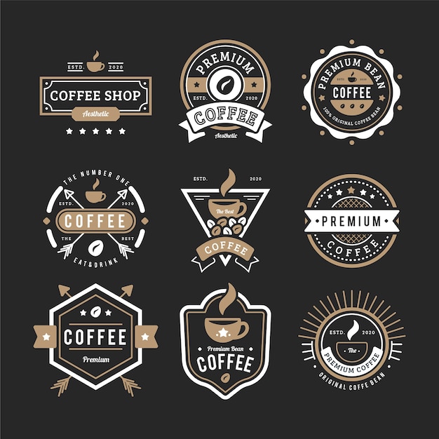 Vector vintage koffie logo pack