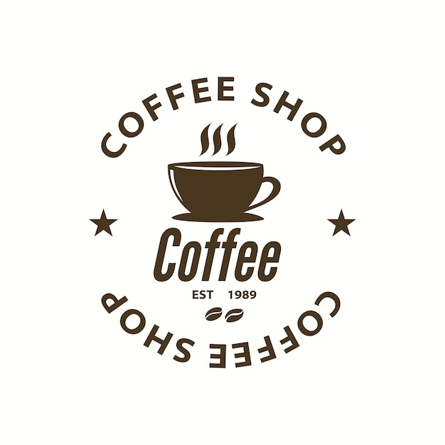 Vintage koffieshop logo ontwerp