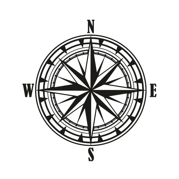 Vintage kompas windroos icoon