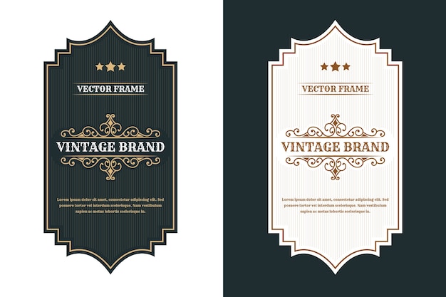 vintage koninklijk luxe frames-logo-label voor bier, whisky, alcohol en dranken, fles, etiketten
