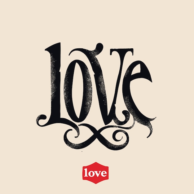 Vintage krant liefde kalligrafie lettertype artwork voor T-shirt ontwerp en romantische letters