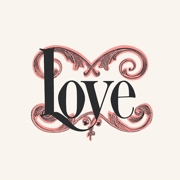 Vintage krant liefde kalligrafie lettertype artwork voor T-shirt ontwerp en romantische letters
