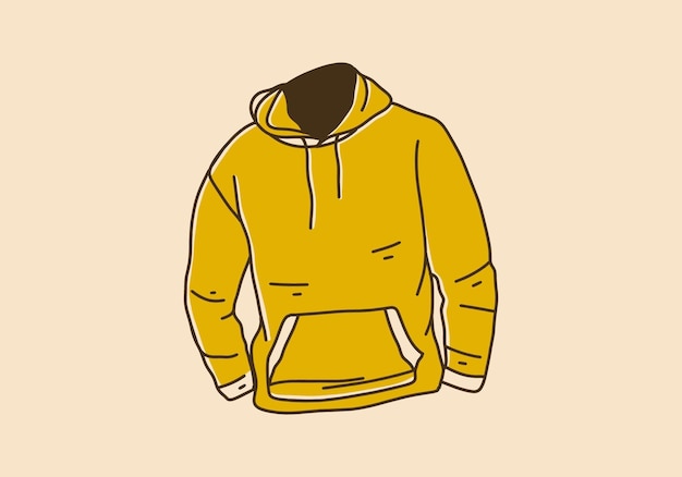 Vintage kunstillustratie van hoodie