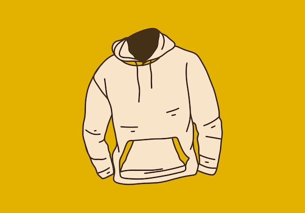 Vector vintage kunstillustratie van hoodie