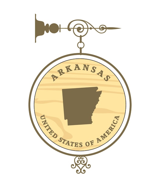 빈티지 라벨 Arkansas