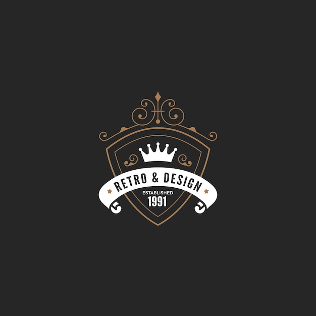 Design del logo distintivo etichetta vintage